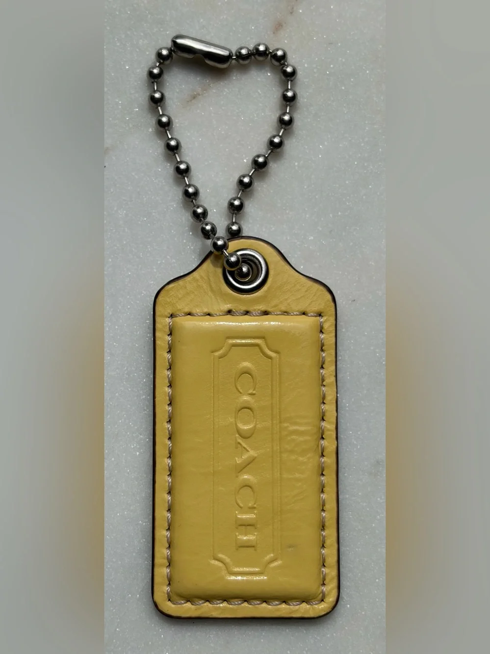 Coach Hangtag Yellow Patent Leather Nickel Replacement